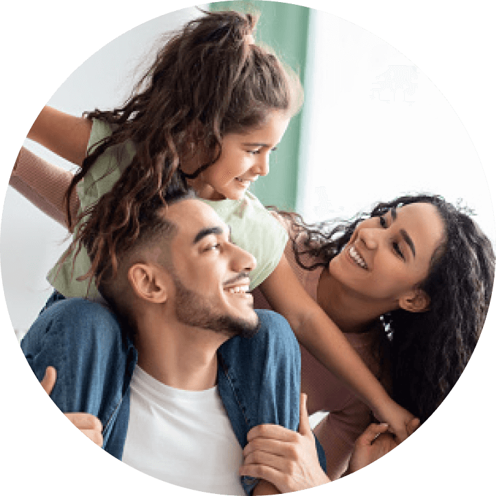 Family smiling together