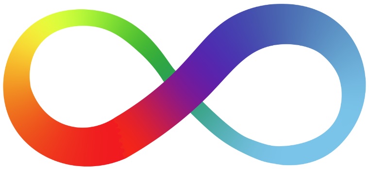 Rainbow infinity symbol for autism acceptance and awareness month
