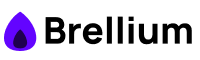 Brellium logo with purple flame icon