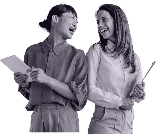 Two members discussing with each other.