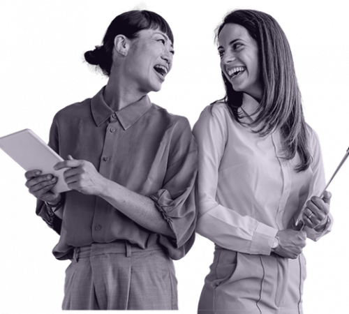 Two ladies interacting